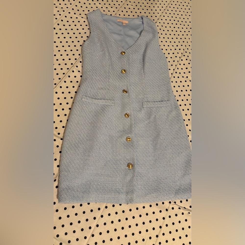 Bebop small Blue Sleeveless Button-Down Dress